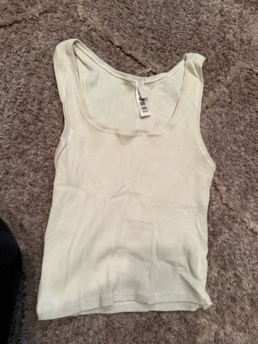SKIMS Cream Ribbed Scoop Tank Top